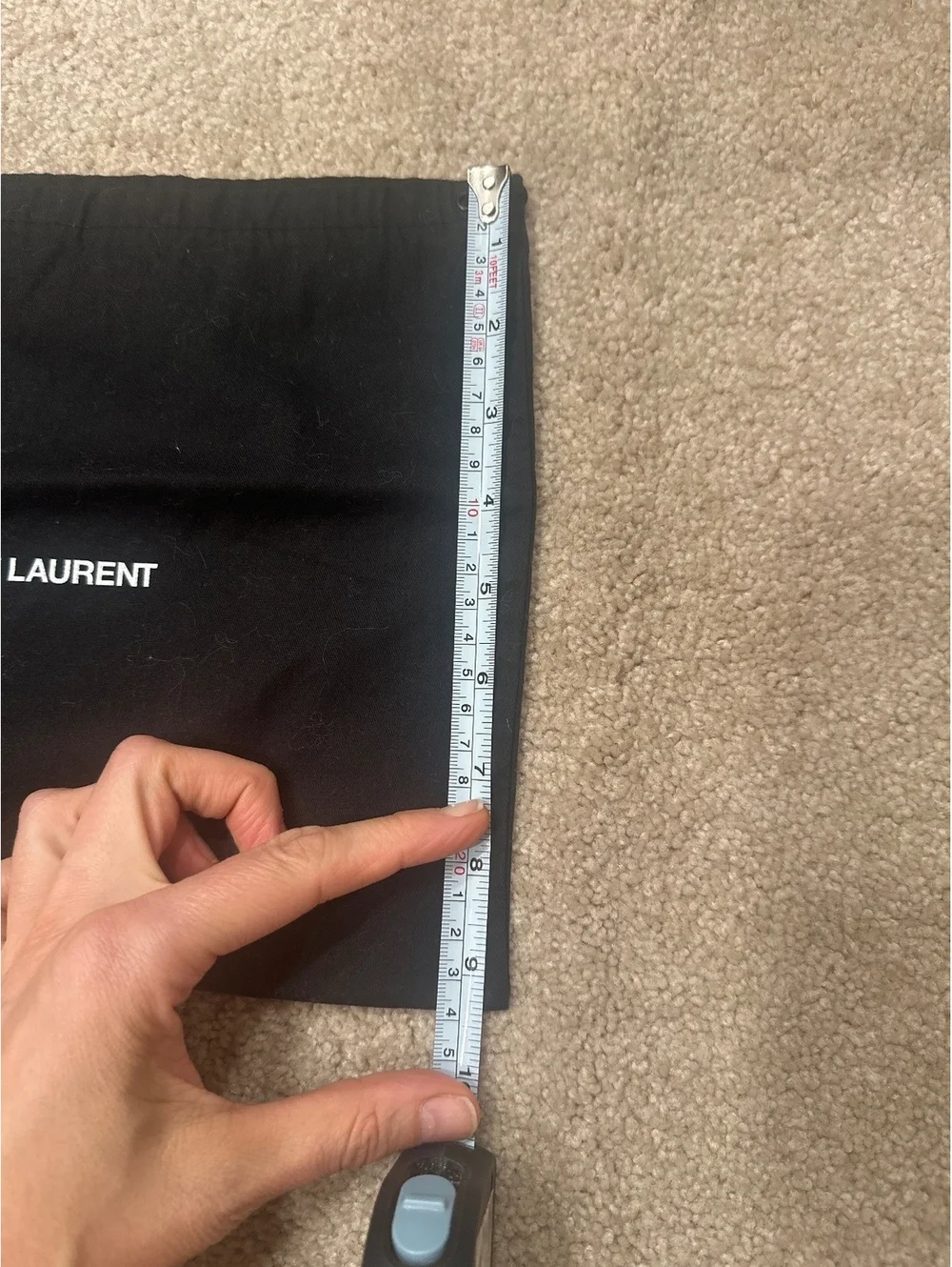 (3)Saint Laurent Black Dust Bag with White Logo